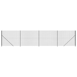 vidaXL Wire Mesh Fence with Flange Garden Fencing Mesh Anthracite 1.8x10 m - 2.2 x 10 m/ 1 pcs