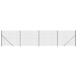 vidaXL Wire Mesh Fence Garden Wire Fencing Mesh with Flange Anthracite 2x25 m - anthracite, 1.4 x 10 m