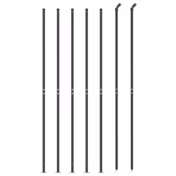 vidaXL Wire Mesh Fence Garden Wire Fencing Mesh with Flange Anthracite 2x25 m - anthracite, 1.4 x 10 m