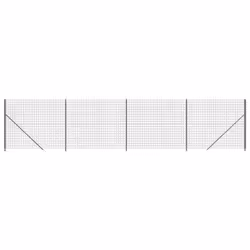 vidaXL Wire Mesh Fence Garden Wire Fencing Mesh with Flange Anthracite 2x25 m - anthracite, 1.6 x 10 m