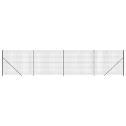vidaXL Wire Mesh Fence Garden Wire Fencing Mesh with Flange Anthracite 2x25 m - anthracite, 1.6 x 10 m