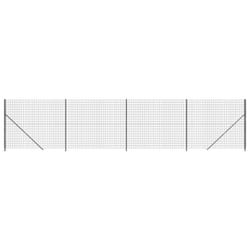 vidaXL Wire Mesh Fence with Flange Garden Fencing Mesh Anthracite 1.8x10 m - 1.8 x 10 m/ 1 pcs