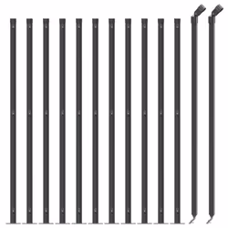 vidaXL Wire Mesh Fence Garden Wire Fencing Mesh with Flange Anthracite 2x25 m - anthracite, 0.8 x 25 m