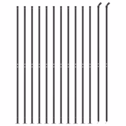 vidaXL Wire Mesh Fence Garden Wire Fencing Mesh with Flange Anthracite 2x25 m - anthracite, 1.6 x 25 m