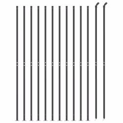 vidaXL Wire Mesh Fence Garden Wire Fencing Mesh with Flange Anthracite 2x25 m - anthracite, 2.2 x 25 m