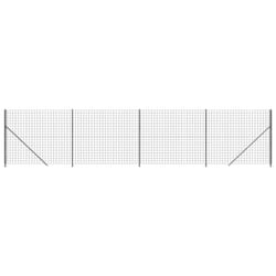 vidaXL Wire Mesh Fence Garden Wire Fencing Mesh Outdoor Fence with flange - anthracite, 2 x 10 m