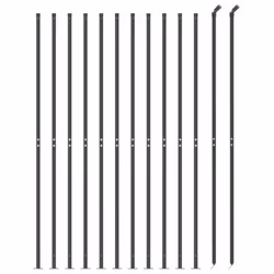 vidaXL Wire Mesh Fence Garden Wire Fencing Mesh Outdoor Fence with flange - anthracite, 1.8 x 25 m