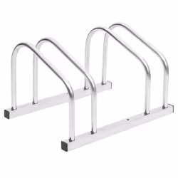 vidaXL Bike Rack Bike Stand Floor for 2 Bikes Bicycle Storage Galvanised Steel - steel, 2 people
