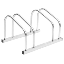 vidaXL Bike Rack Bike Stand Floor for 2 Bikes Bicycle Storage Galvanised Steel - steel, 2 people