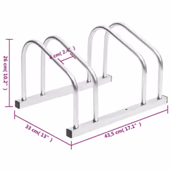 vidaXL Bike Rack Bike Stand Floor for 2 Bikes Bicycle Storage Galvanised Steel - steel, 2 people - Additional view 5