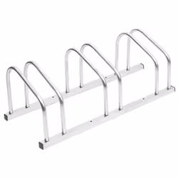 vidaXL Bike Rack Bike Stand Floor for 2 Bikes Bicycle Storage Galvanised Steel - steel, 3 people