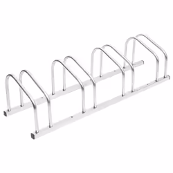 vidaXL Bike Rack Bike Stand Floor for 2 Bikes Bicycle Storage Galvanised Steel - steel, 4 people