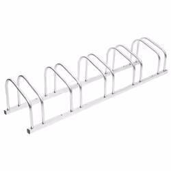 vidaXL Bike Rack Bike Stand Floor for 2 Bikes Bicycle Storage Galvanised Steel - steel, 5 people