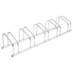 vidaXL Bike Rack Bike Stand Floor for 2 Bikes Bicycle Storage Galvanised Steel - steel, 5 people