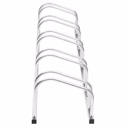 vidaXL Bike Rack Bike Stand Floor for 2 Bikes Bicycle Storage Galvanised Steel - steel, 5 people