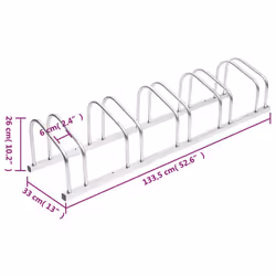 vidaXL Bike Rack Bike Stand Floor for 2 Bikes Bicycle Storage Galvanised Steel - steel, 5 people - Additional view 5
