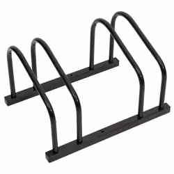 vidaXL Bike Rack Bike Stand Floor for 2 Bikes Bicycle Storage Galvanised Steel - black, 2 people