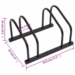vidaXL Bike Rack Bike Stand Floor for 2 Bikes Bicycle Storage Galvanised Steel - black, 2 people