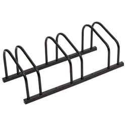vidaXL Bike Rack Bike Stand Floor for 2 Bikes Bicycle Storage Galvanised Steel - black, 3 people