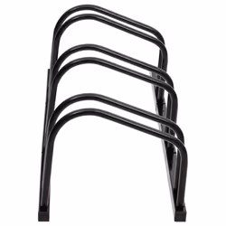 vidaXL Bike Rack Bike Stand Floor for 2 Bikes Bicycle Storage Galvanised Steel - black, 3 people