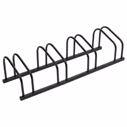 vidaXL Bike Rack Bike Stand Floor for 2 Bikes Bicycle Storage Galvanised Steel - black, 4 people