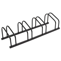 vidaXL Bike Rack Bike Stand Floor for 2 Bikes Bicycle Storage Galvanised Steel - black, 4 people