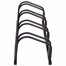 vidaXL Bike Rack Bike Stand Floor for 2 Bikes Bicycle Storage Galvanised Steel - black, 4 people