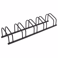 vidaXL Bike Rack Bike Stand Floor for 2 Bikes Bicycle Storage Galvanised Steel - black, 5 people
