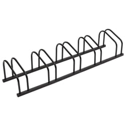 vidaXL Bike Rack Bike Stand Floor for 2 Bikes Bicycle Storage Galvanised Steel - black, 5 people