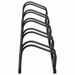 vidaXL Bike Rack Bike Stand Floor for 2 Bikes Bicycle Storage Galvanised Steel - black, 5 people