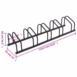 vidaXL Bike Rack Bike Stand Floor for 2 Bikes Bicycle Storage Galvanised Steel - black, 5 people
