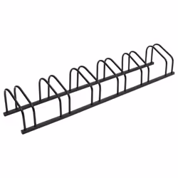 vidaXL Bike Rack Bike Stand Floor for 2 Bikes Bicycle Storage Galvanised Steel - black, 6 people