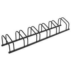 vidaXL Bike Rack Bike Stand Floor for 2 Bikes Bicycle Storage Galvanised Steel - black, 6 people