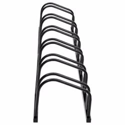 vidaXL Bike Rack Bike Stand Floor for 2 Bikes Bicycle Storage Galvanised Steel - black, 6 people