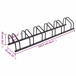vidaXL Bike Rack Bike Stand Floor for 2 Bikes Bicycle Storage Galvanised Steel - black, 6 people