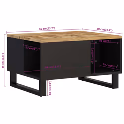 vidaXL Coffee Table Side Table Accent Table Sofa Tea Table Solid Wood Mango - light brown, 60x50x35 cm