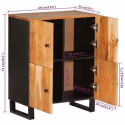 vidaXL Sideboard Storage Cabinet with 4 Doors Cupboard Solid Wood Reclaimed - brown - Additional view 8