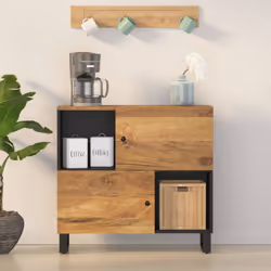 vidaXL Sideboard Side Cabinet with 2 Doors Cupboard Highboard Solid Wood Mango