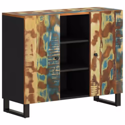 vidaXL Sideboard Side Cabinet with 2 Doors Cupboard Highboard Solid Wood Mango - multicolour