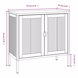 vidaXL Sideboard Storage Cabinet Cupboard Side Cabinet Black Glass and Steel