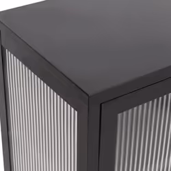 vidaXL Sideboard Storage Cabinet Cupboard Side Cabinet Black Glass and Steel - Additional view 7