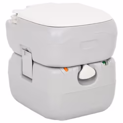 vidaXL Portable Camping Toilet Portable Toilet Grey and White 22+12 L HDPE