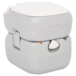 vidaXL Portable Camping Toilet Portable Toilet Grey and White 22+12 L HDPE