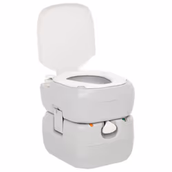 vidaXL Portable Camping Toilet Portable Toilet Grey and White 22+12 L HDPE