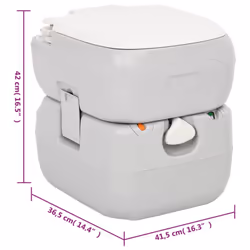 vidaXL Portable Camping Toilet Portable Toilet Grey and White 22+12 L HDPE