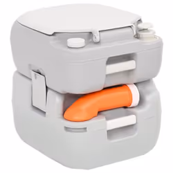 vidaXL Portable Camping Toilet Portable Toilet Grey and White 22+12 L HDPE - Additional view 4