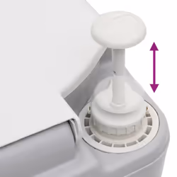 vidaXL Portable Camping Toilet Portable Toilet Grey and White 22+12 L HDPE - Additional view 6