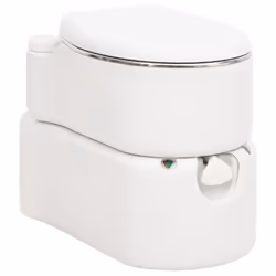 vidaXL Integrated Camping Toilet Outdoor Portable Toilet White HDPE and Steel - steel