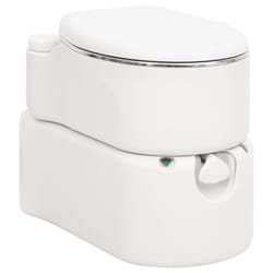 vidaXL Integrated Camping Toilet Outdoor Portable Toilet White HDPE and Steel - steel