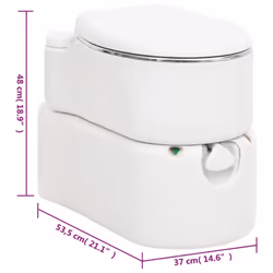 vidaXL Integrated Camping Toilet Outdoor Portable Toilet White HDPE and Steel - steel